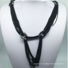Черный цепи ожерелье электрофорез (XJW13767)